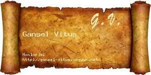 Gansel Vitus névjegykártya
